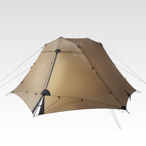 The Free Spirits Vista Tent in Coyote Brown 20D, three-quarter view of the closed flysheet on a white background.