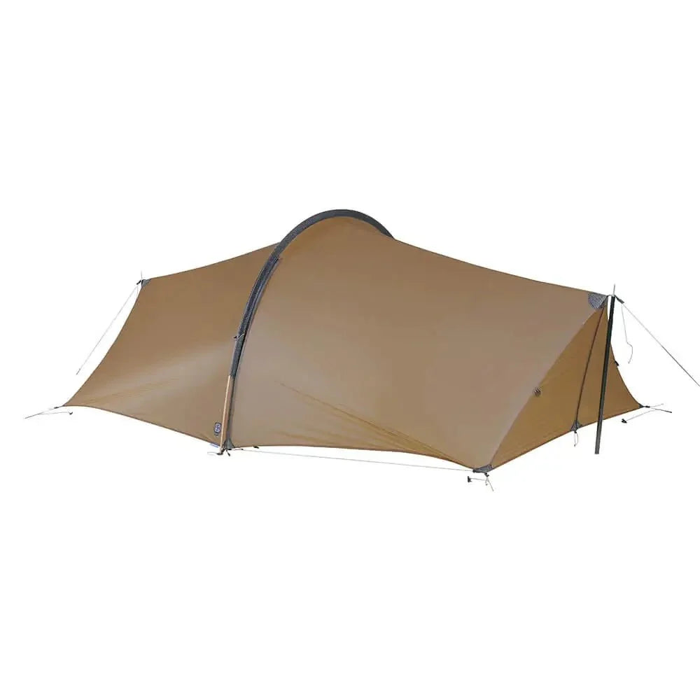 TFS Enran 2 435g 2-person ultralight trekking pole tent in Khaki — closed rainfly