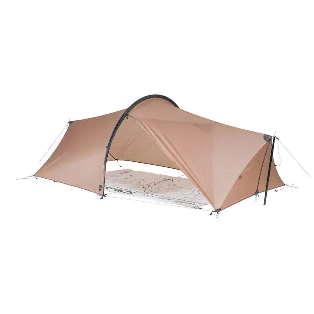 TFS Enran 2 Camel rainfly with footprint ground sheet showing separate flysheet setup