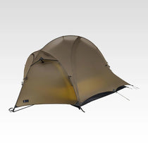 Brown TFS Skyline ultralight 1.5-person tent, semi-geodesic rainfly exterior, DAC aluminum pole structure