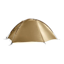 TFS Stars 2 two-person tent in Desert Yellow color, closed rainfly front view