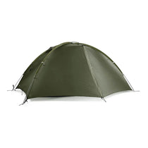 TFS Stars 2 two-person tent in Holy Green color, full rainfly front view