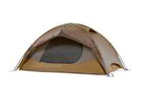 TFS Stars 2 Pro Khaki tent front door open showing mesh inner tent and windproof fabric