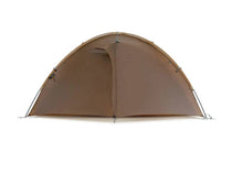 TFS Stars 2 Pro Khaki 4-season tent rear view with closed rainfly and dual vestibule design