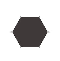 TFS Stars 2 Pro hexagonal footprint top view showing six-point anchoring layout and dimensions