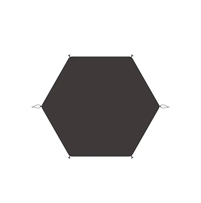 TFS Stars 2 Pro hexagonal footprint top view showing six-point anchoring layout and dimensions