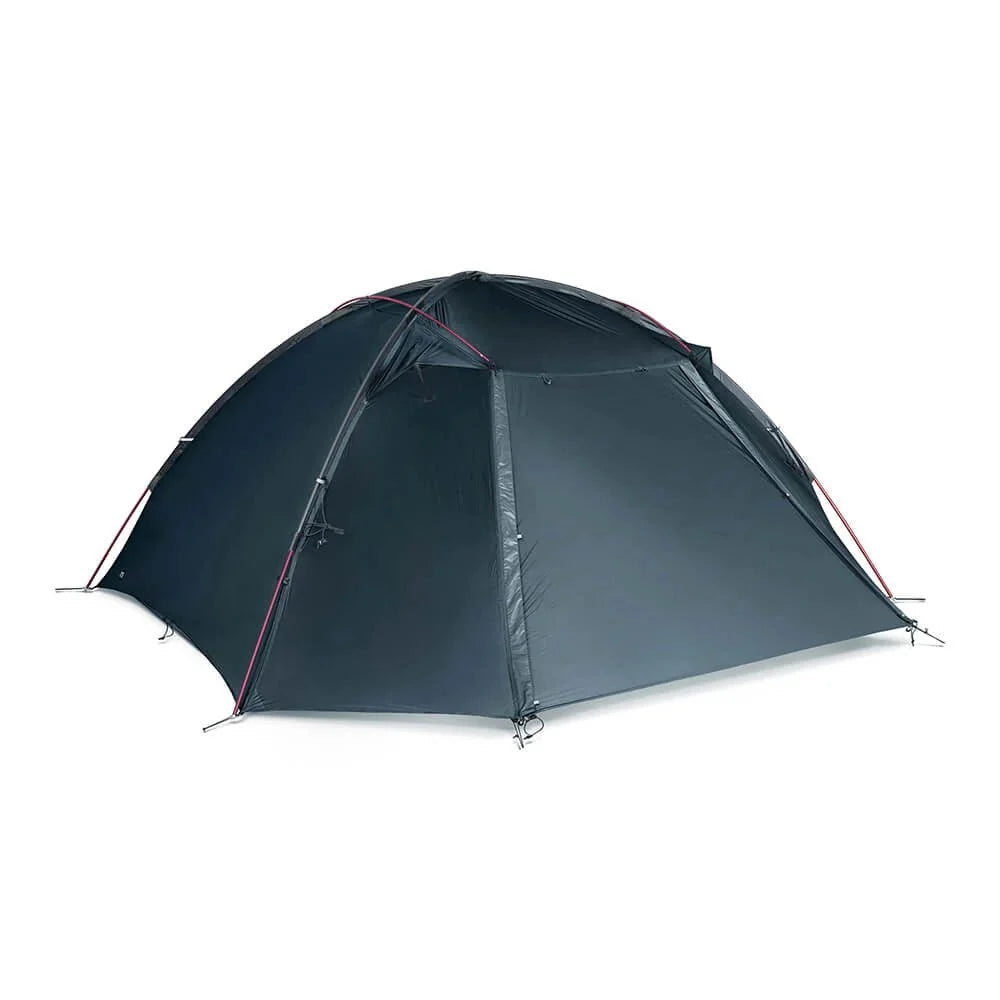 TFS Stars 3 tent in Deep Blue with closed rainfly and red guy lines — 3-person 3.5-season