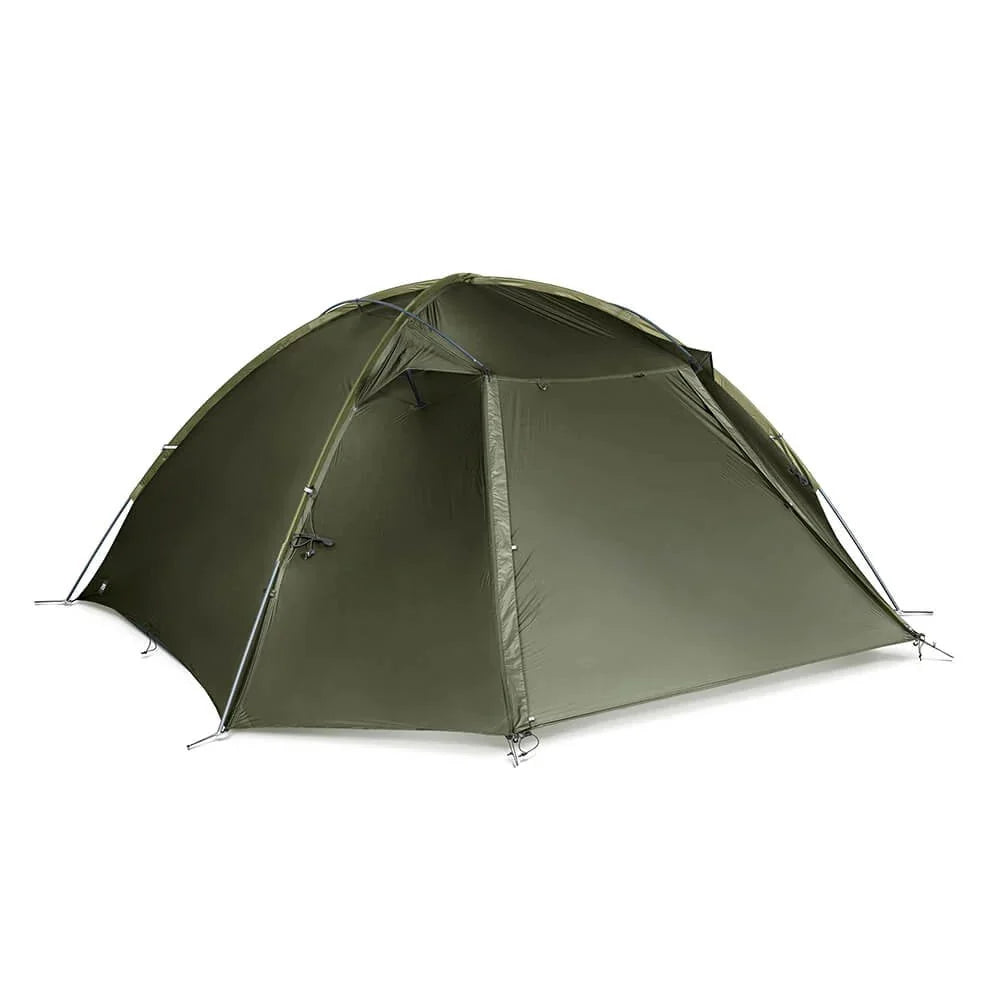 TFS Stars 3 tent in Holy Green with closed rainfly — 3-person 3.5-season backpacking tent