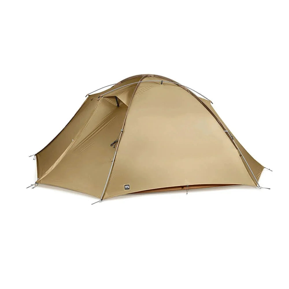 TFS Stars 3 tent in Desert Yellow with closed rainfly — 3-person 3.5-season backpacking tent