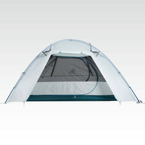 TFS Stars 4 tent in Dawn White, front view with the door open revealing the mesh inner and sealed bathtub floor.