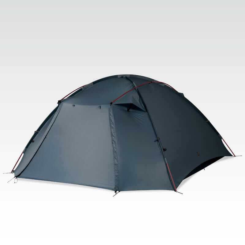 TFS Stars 4 dome tent in Deep Blue, three-quarter view of the closed low-profile rainfly.