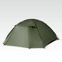 TFS Stars 4 dome tent in Holy Green (olive), three-quarter angle with the fly zipped.